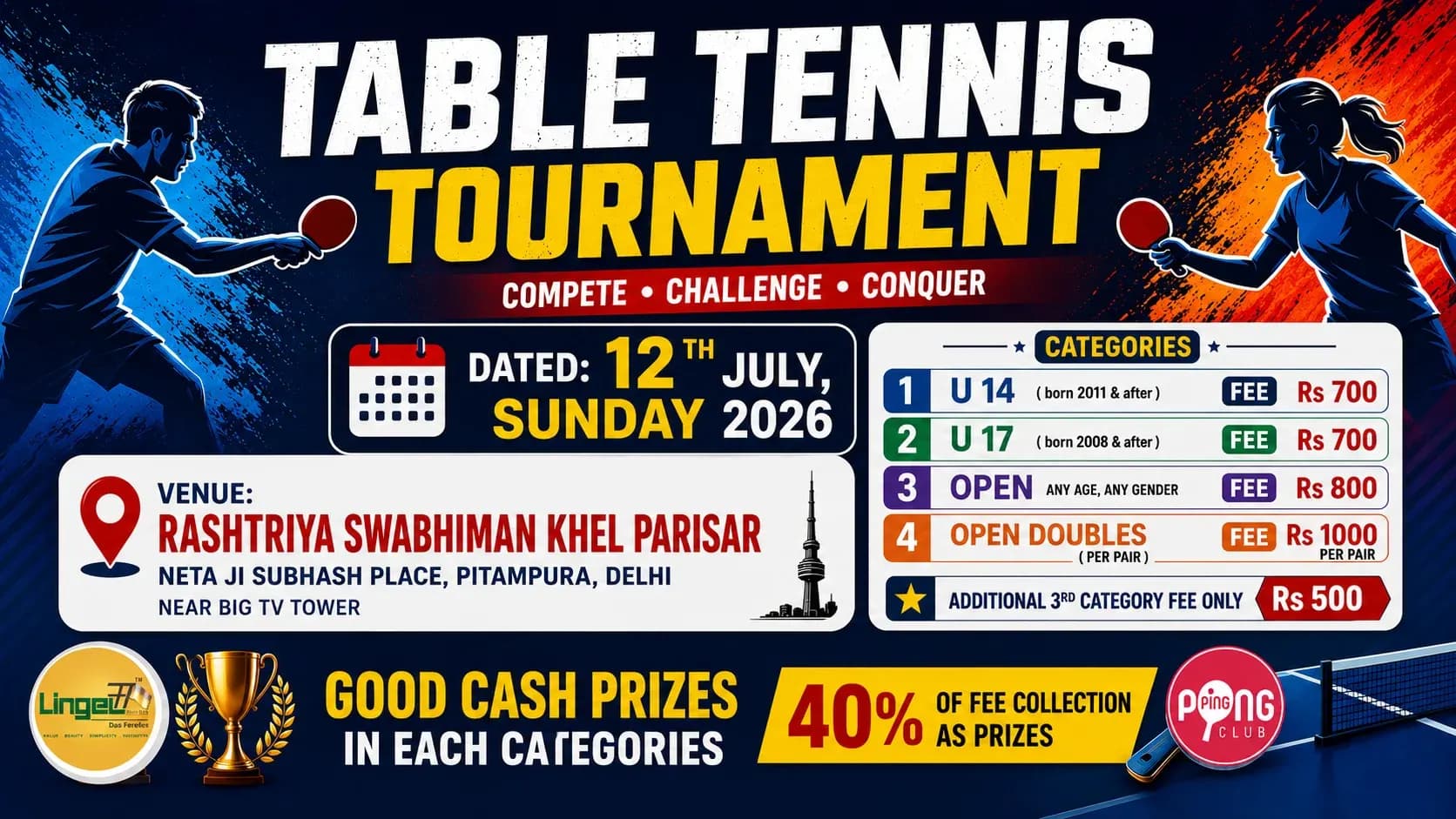 Table Tennis Tournament 2026 | Compete β’ Challenge β’ Conquer