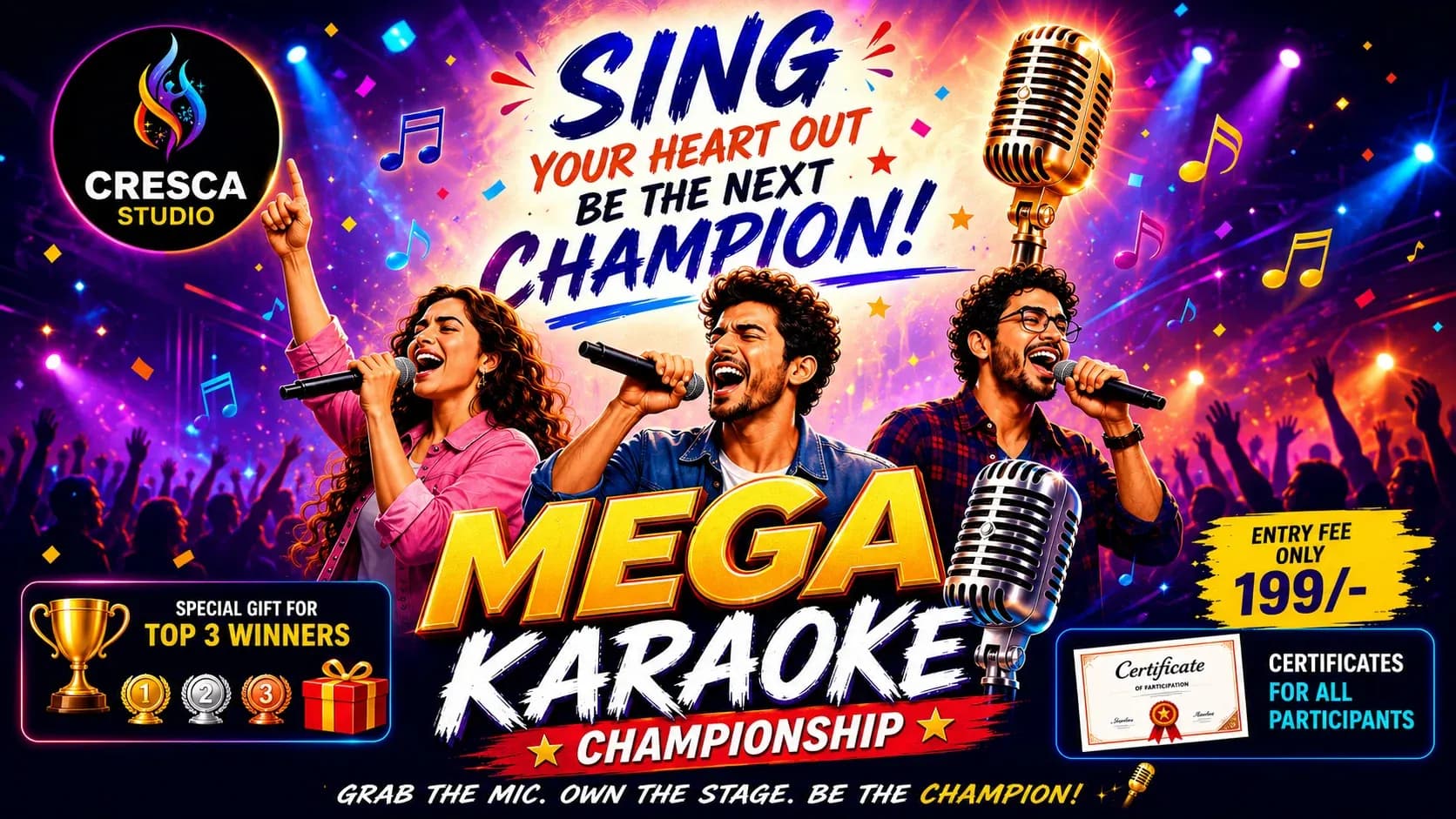 Mega Karaoke Championship 2026 β Cresca Studio